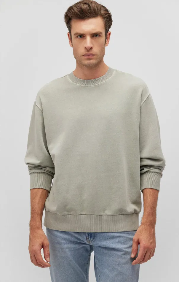 Men Crew Neck Sweatshirt In Abbey Stone Mavi Jeans Loungewear Men Crew Neck Sweatshirt In Abbey Stone Mavi Jeans Loungewear