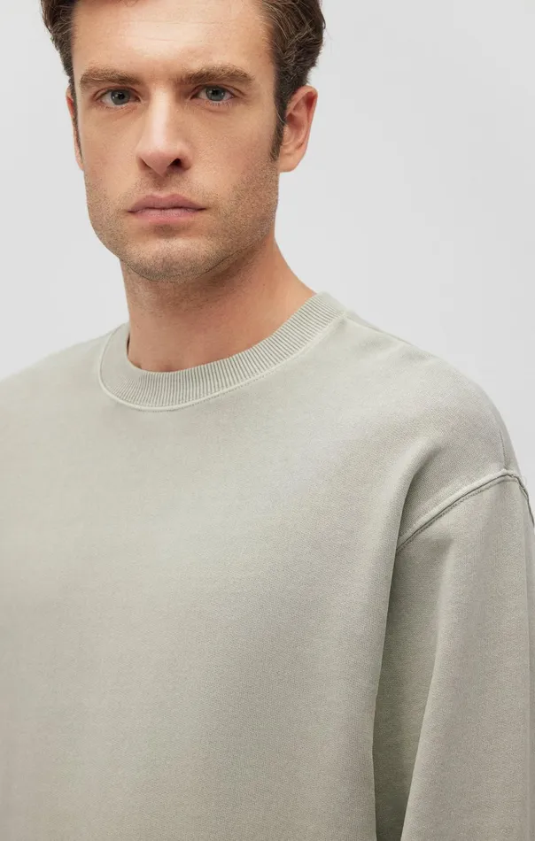 Men Crew Neck Sweatshirt In Abbey Stone Mavi Jeans Loungewear Men Crew Neck Sweatshirt In Abbey Stone Mavi Jeans Loungewear