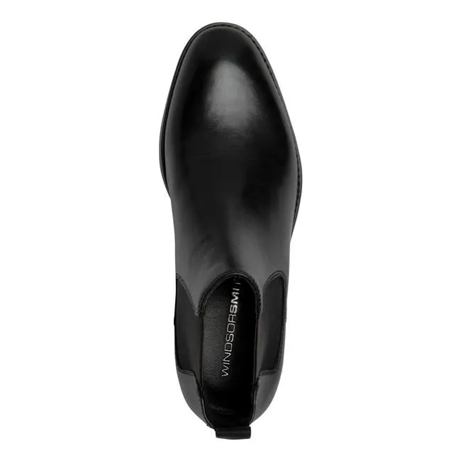 Men Daniele Black Leather Boots Windsor Smith Boots