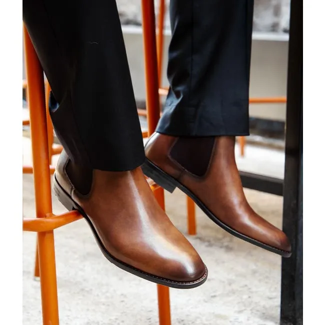 Men Daniele Dark Brown Leather Boots Windsor Smith Boots