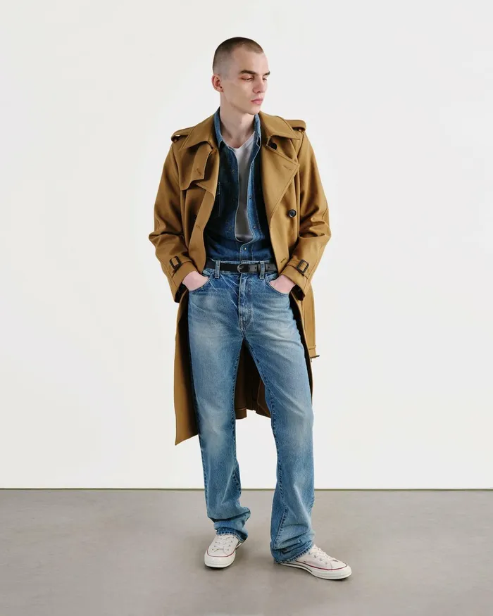 Men Denim Nili Lotan TRAVIS DENIM SHIRT Classic Wash