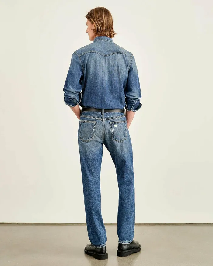 Men Denim Nili Lotan TRAVIS DENIM SHIRT Classic Wash