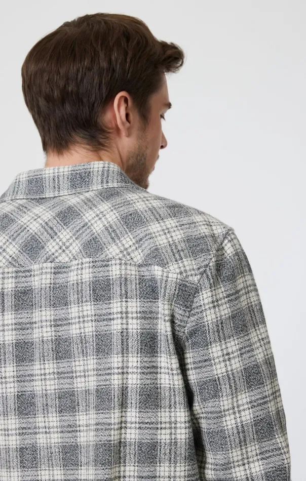 Men Double Pocket Check Shirt In Grey Marl CHeck Mavi Jeans Jackets Men Double Pocket Check Shirt In Grey Marl CHeck Mavi Jeans Jackets