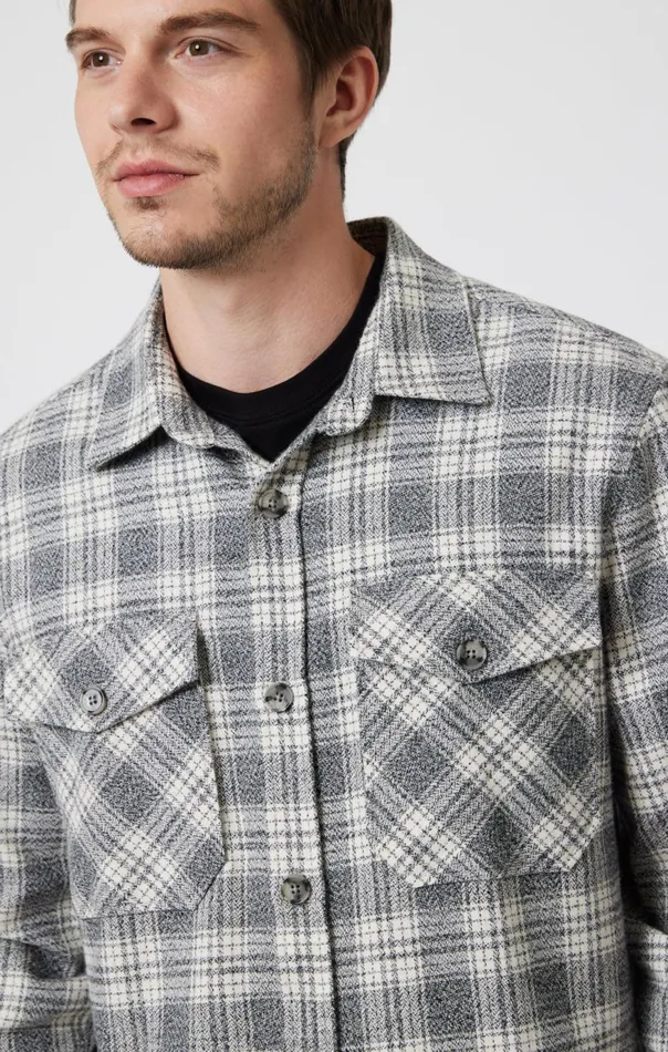 Men Double Pocket Check Shirt In Grey Marl CHeck Mavi Jeans Jackets Men Double Pocket Check Shirt In Grey Marl CHeck Mavi Jeans Jackets
