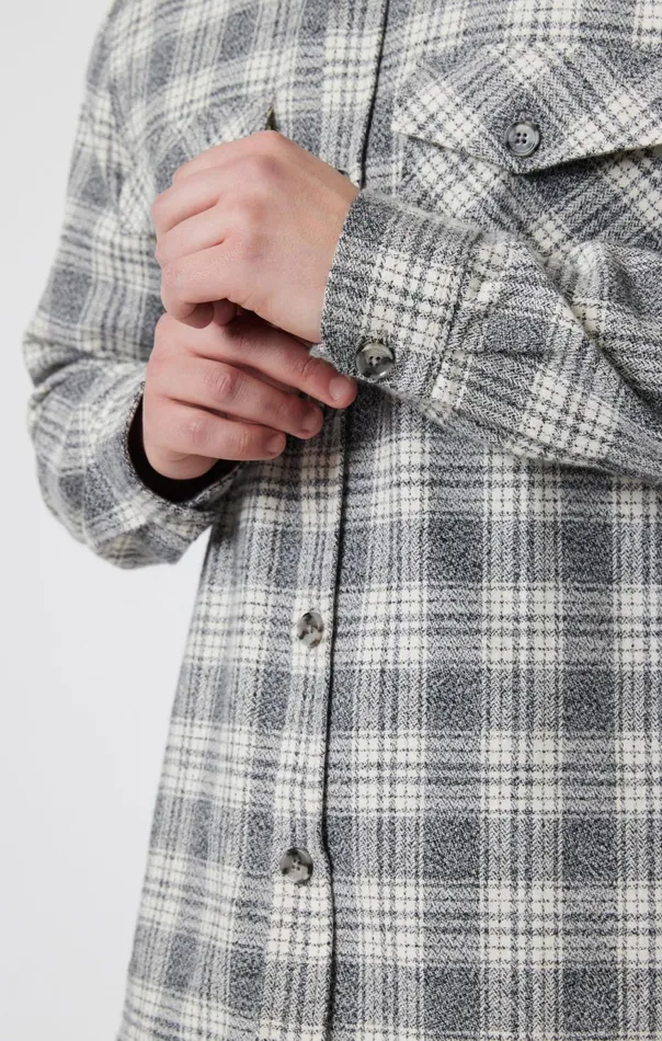 Men Double Pocket Check Shirt In Grey Marl CHeck Mavi Jeans Jackets Men Double Pocket Check Shirt In Grey Marl CHeck Mavi Jeans Jackets