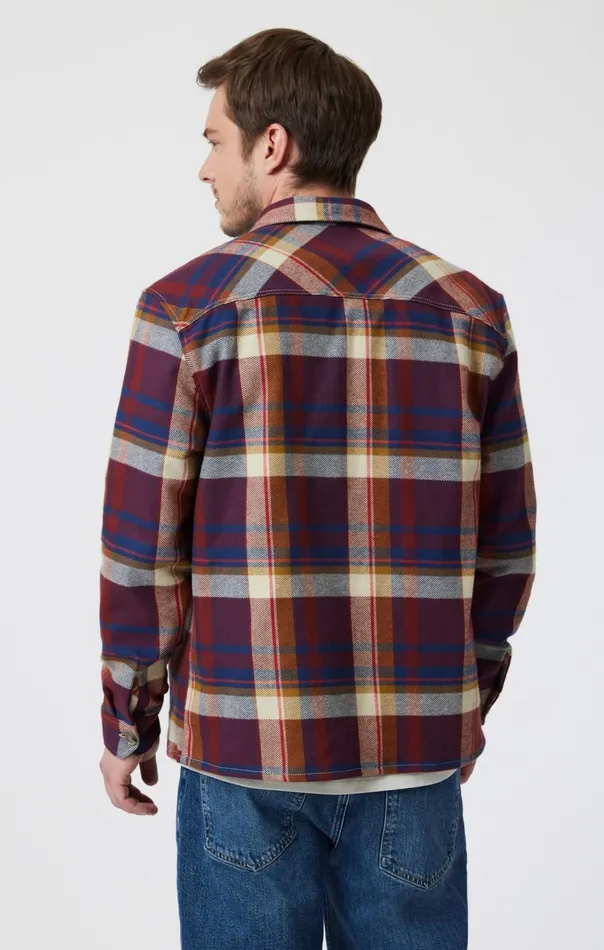 Men Double Pocket Check Shirt In Paprika Check Mavi Jeans Shirts