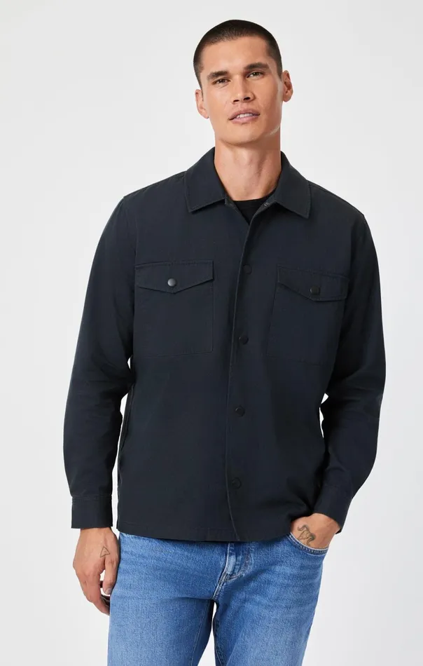Men Double Pocket Overshirt In Pirate Black Mavi Jeans Shirts