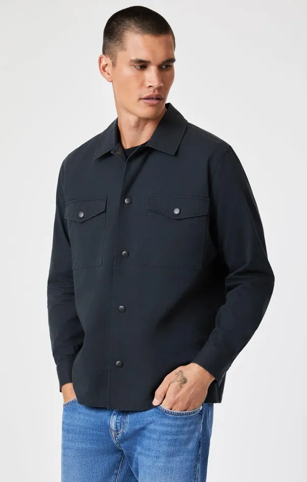Men Double Pocket Overshirt In Pirate Black Mavi Jeans Shirts Men Double Pocket Overshirt In Pirate Black Mavi Jeans Shirts