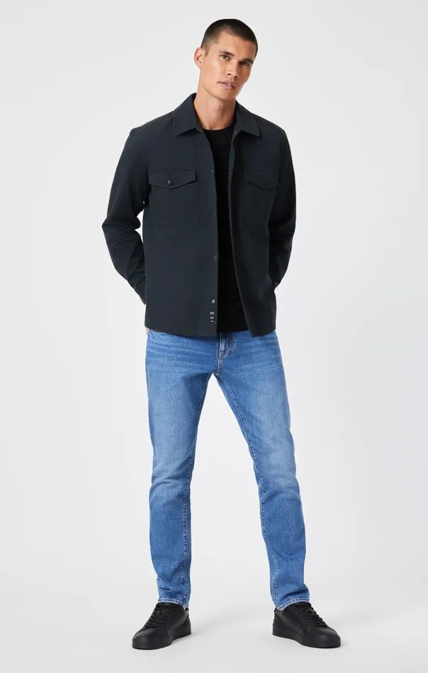 Men Double Pocket Overshirt In Pirate Black Mavi Jeans Shirts Men Double Pocket Overshirt In Pirate Black Mavi Jeans Shirts