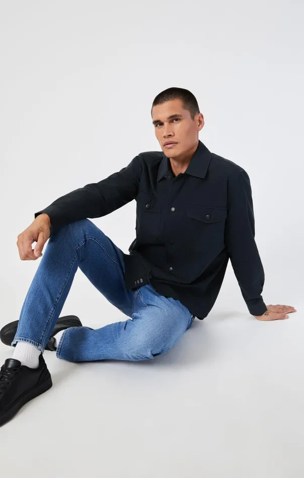 Men Double Pocket Overshirt In Pirate Black Mavi Jeans Shirts Men Double Pocket Overshirt In Pirate Black Mavi Jeans Shirts