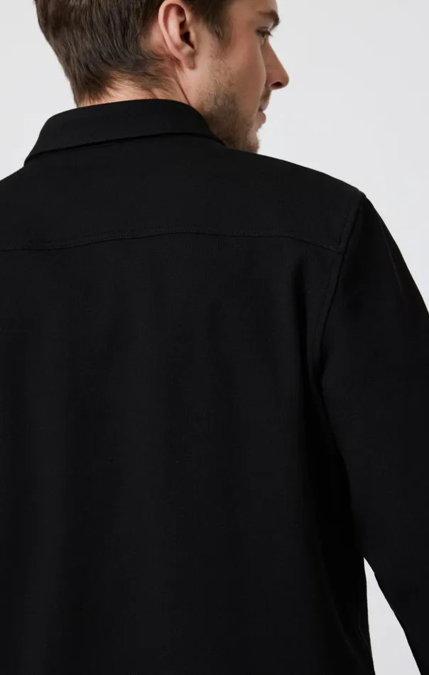 Men Double Pocket SnapButton Shirt In Black Mavi Jeans Shirts