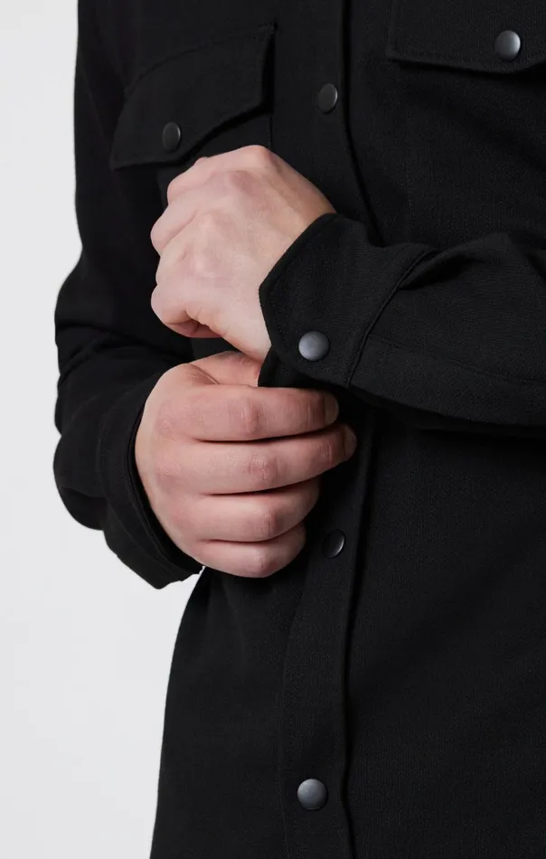 Men Double Pocket SnapButton Shirt In Black Mavi Jeans Shirts