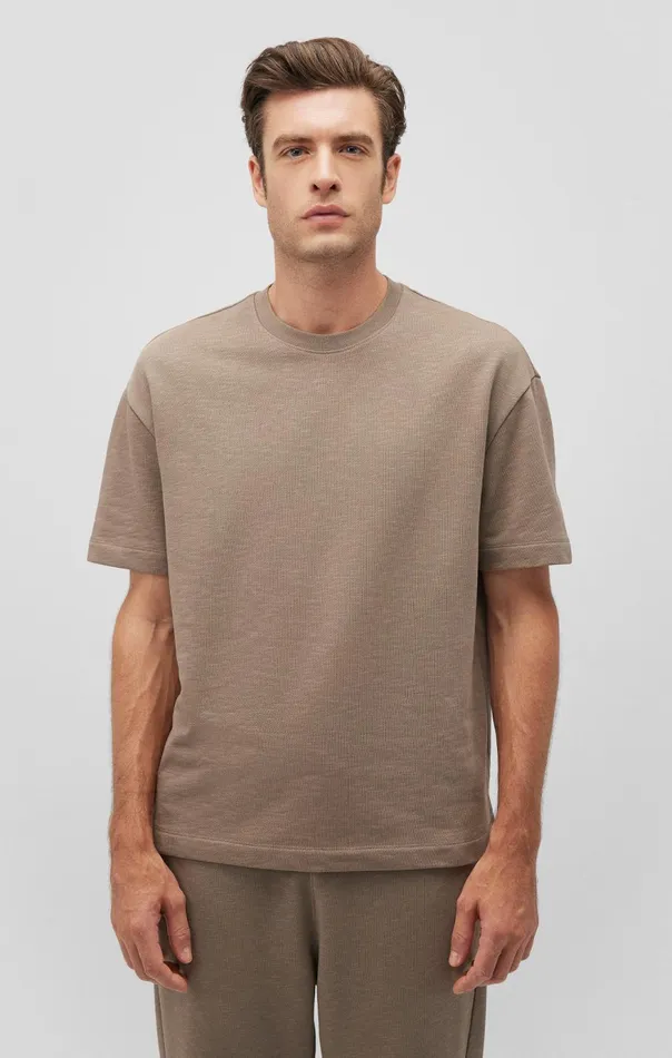 Men Drop Shoulder TShirt In Brindle Mavi Jeans TShirts