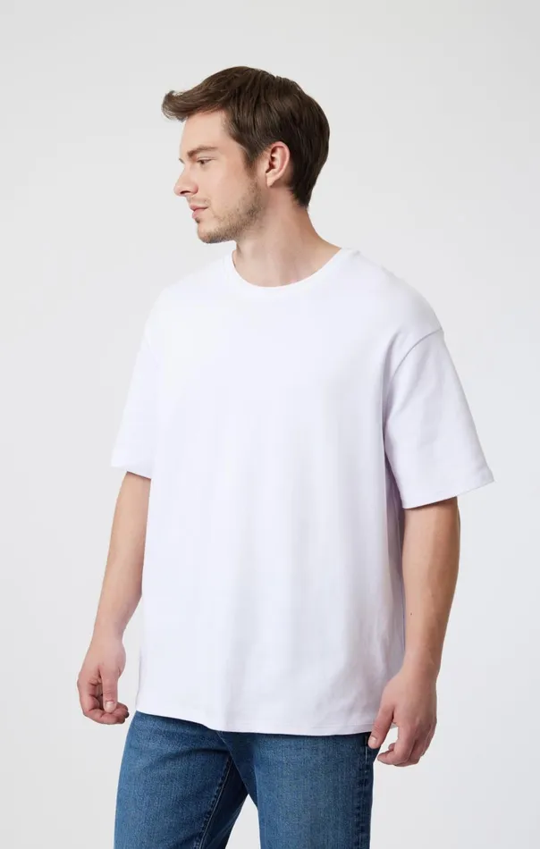 Men Drop Shoulder TShirt In White Mavi Jeans TShirts Men Drop Shoulder TShirt In White Mavi Jeans TShirts