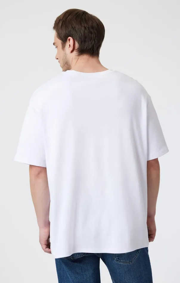 Men Drop Shoulder TShirt In White Mavi Jeans TShirts Men Drop Shoulder TShirt In White Mavi Jeans TShirts