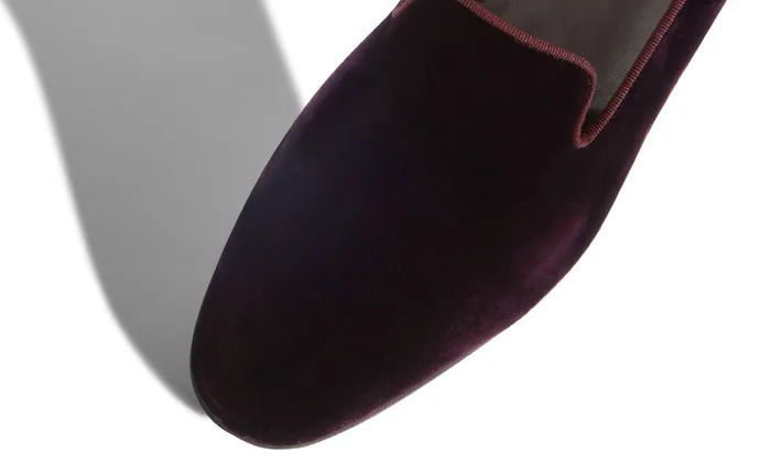 Men Evening Manolo Blahnik MARIO Dark Purple Velvet Loafers Men Evening Manolo Blahnik MARIO Dark Purple Velvet Loafers