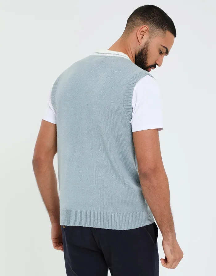 Men Green V Neck Knitted Vest Green Threadbare Knitwear Men Green V Neck Knitted Vest Green Threadbare Knitwear