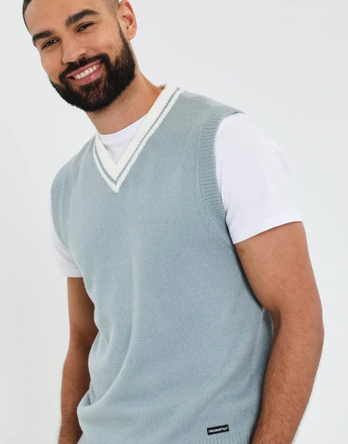 Men Green V Neck Knitted Vest Green Threadbare Knitwear Men Green V Neck Knitted Vest Green Threadbare Knitwear