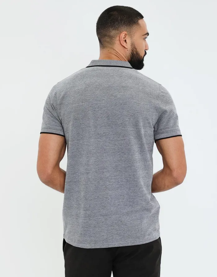 Men Grey Marl Pique Classic Polo Shirt Grey Marl Threadbare Polo Shirts Men Grey Marl Pique Classic Polo Shirt Grey Marl Threadbare Polo Shirts