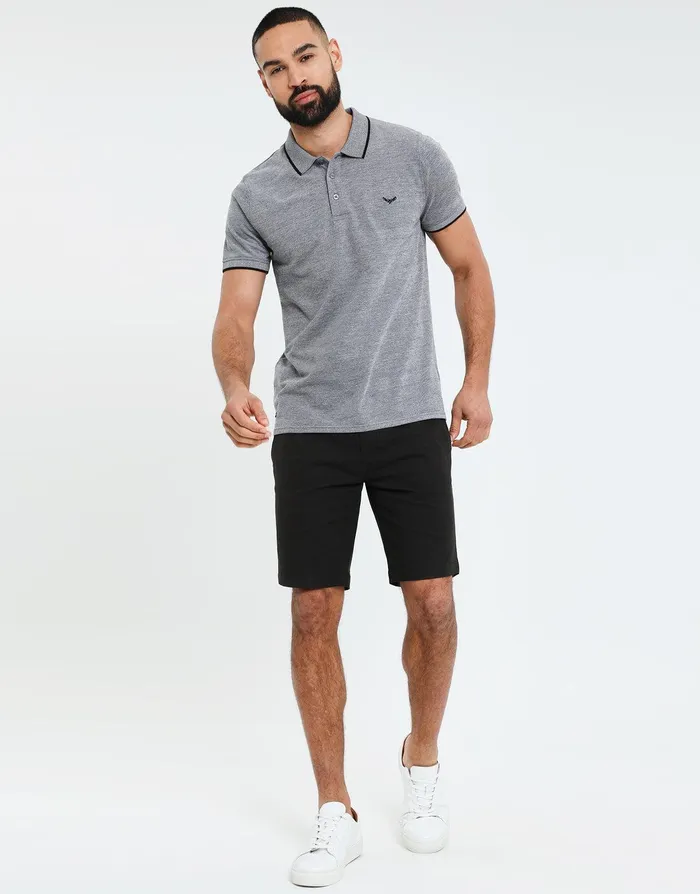 Men Grey Marl Pique Classic Polo Shirt Grey Marl Threadbare Polo Shirts Men Grey Marl Pique Classic Polo Shirt Grey Marl Threadbare Polo Shirts