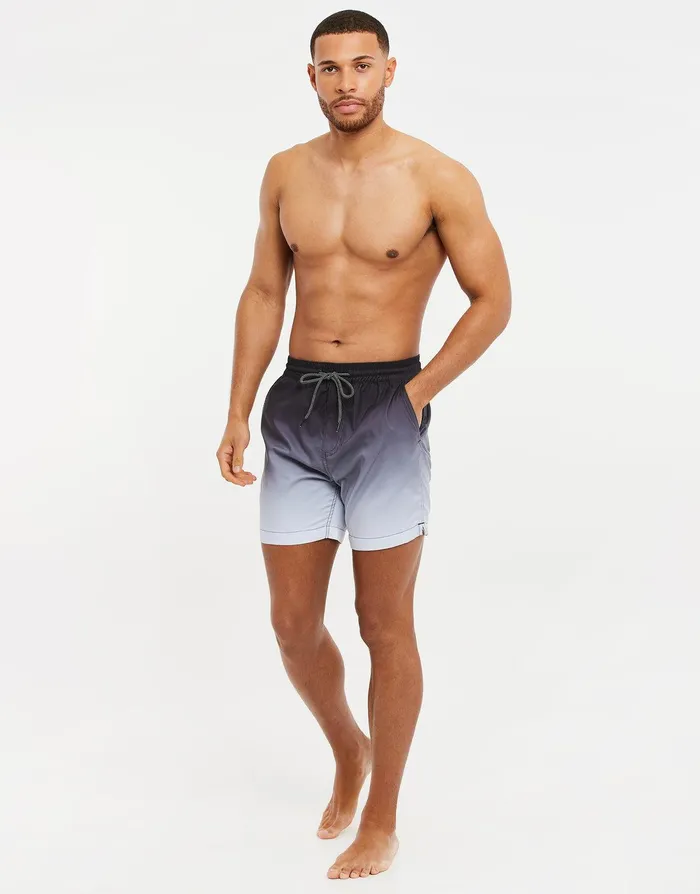 Men Grey Ombr Swim Shorts Grey Threadbare Swimwear Men Grey Ombr Swim Shorts Grey Threadbare Swimwear