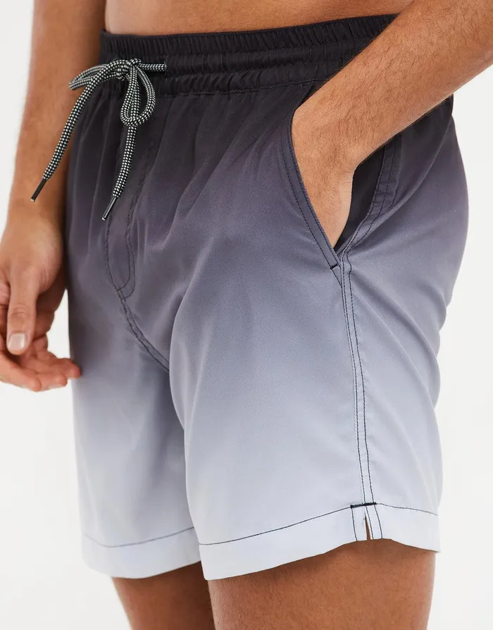 Men Grey Ombr Swim Shorts Grey Threadbare Swimwear Men Grey Ombr Swim Shorts Grey Threadbare Swimwear