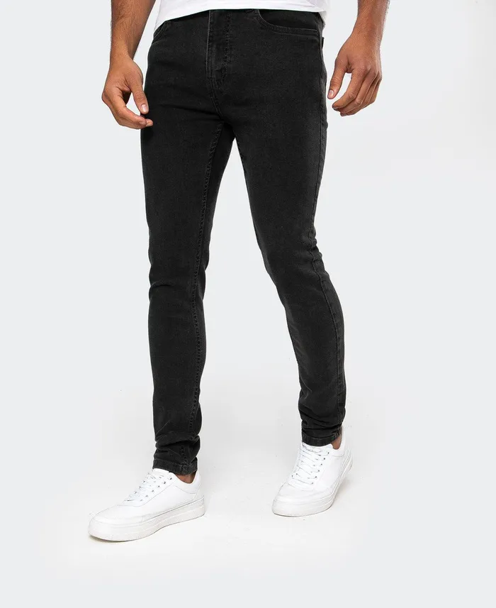 Men Grey Wash Skinny Jeans Grey Threadbare Jeans