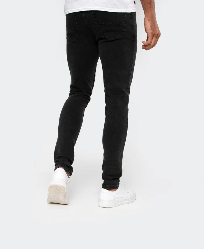 Men Grey Wash Skinny Jeans Grey Threadbare Jeans