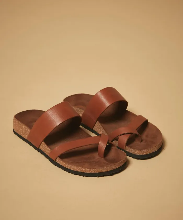 Men Hartford Accessories Brown Leather Sandals