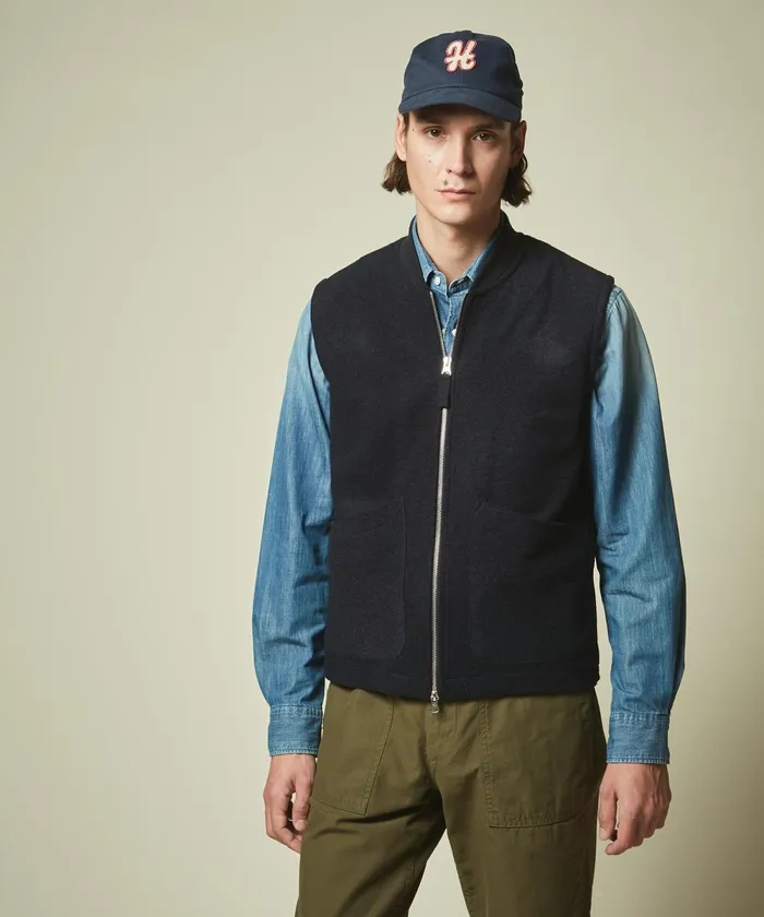 Men Hartford Accessories Navy H Cap