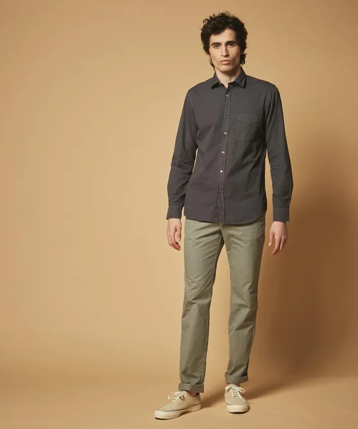 Men Hartford Pants Light Cotton Twill Tobby Pants In GreyGreen