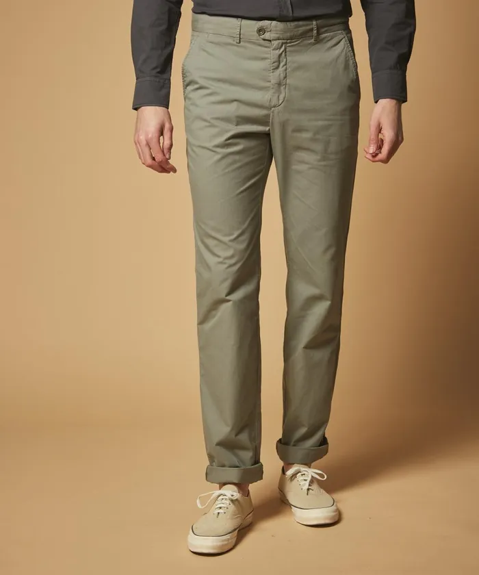 Men Hartford Pants Light Cotton Twill Tobby Pants In GreyGreen
