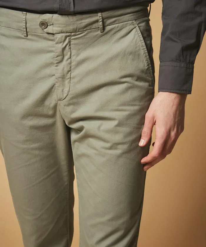 Men Hartford Pants Light Cotton Twill Tobby Pants In GreyGreen