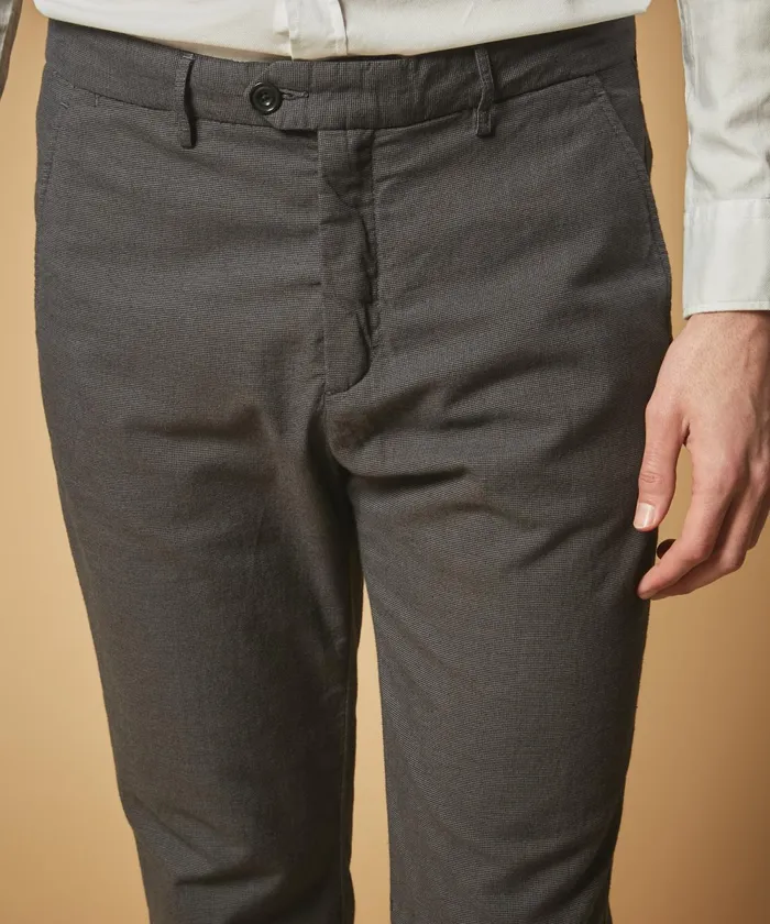 Men Hartford Pants Petrol Houndstooth Tobby Pants
