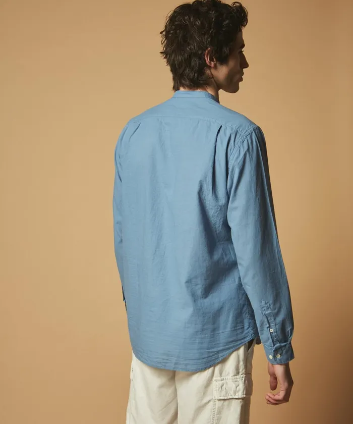 Men Hartford Shirts Blue Cotton Voile Premium Shirt