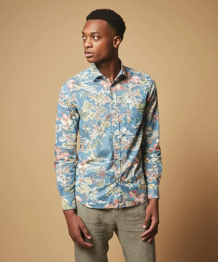Men Hartford Shirts Classic Regular Paul Shirt In Hawaiian Print