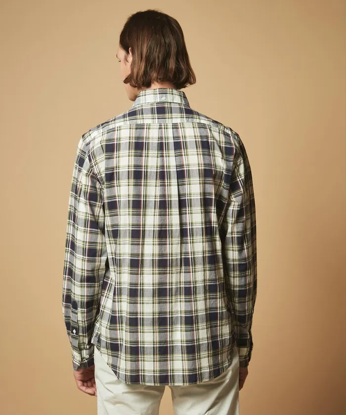 Men Hartford Shirts Green Madras Pitt Regular Shirt