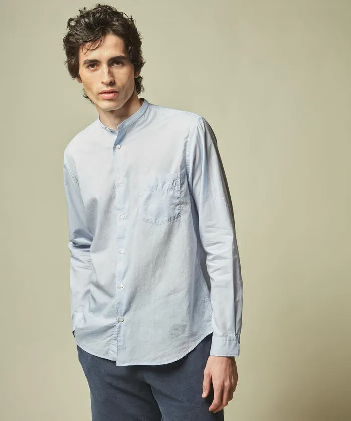 Men Hartford Shirts Sky Blue EndOnEnd Premium Shirt