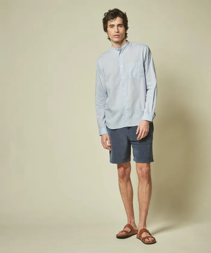 Men Hartford Shirts Sky Blue EndOnEnd Premium Shirt