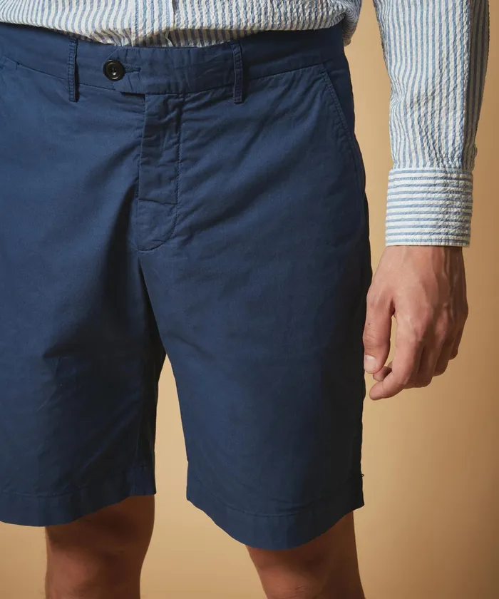 Men Hartford Shorts Indigo Cotton Twill Bobby Bermuda Shorts