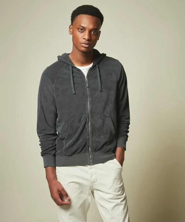 Men Hartford Sweaters Thunder Towelling Hoody Zipper