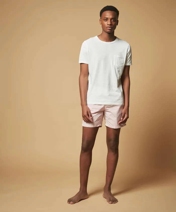 Men Hartford Swimwear Faded Pink Solid Classic Swim Shorts