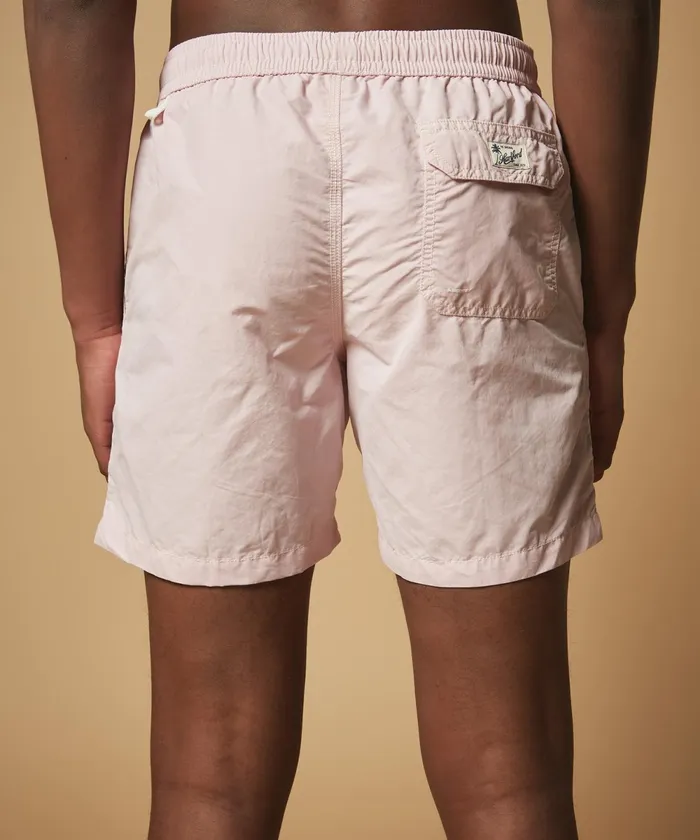 Men Hartford Swimwear Faded Pink Solid Classic Swim Shorts