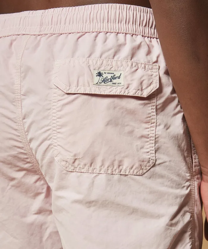 Men Hartford Swimwear Faded Pink Solid Classic Swim Shorts