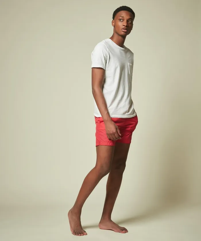 Men Hartford Swimwear Red Lightweight Swim Shorts