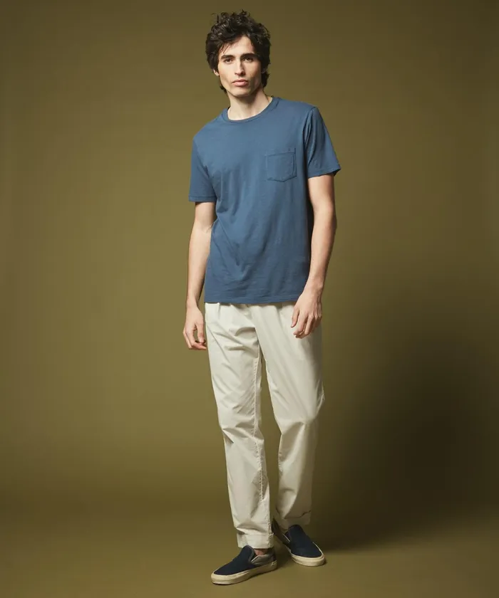 Men Hartford TShirts and Polos Blue Slub Cotton Pocket Tee