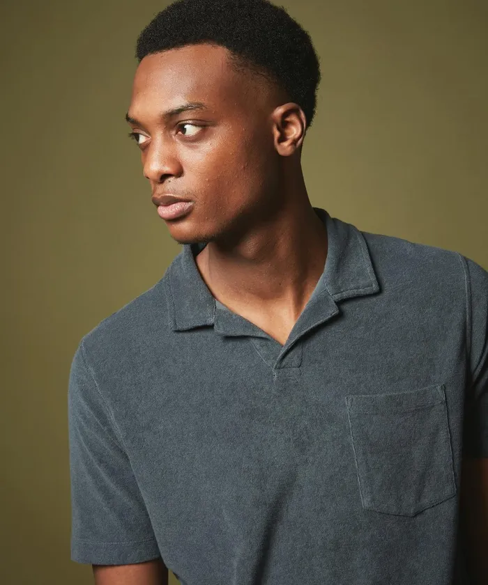 Men Hartford TShirts and Polos Charcoal Towelling Polo