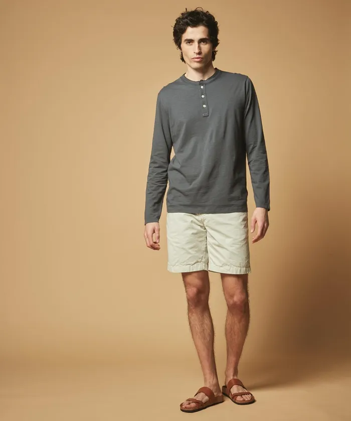 Men Hartford TShirts and Polos Thunder Cotton Henley TeeShirt