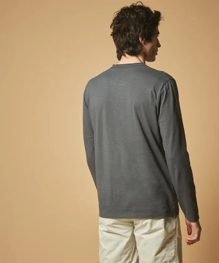 Men Hartford TShirts and Polos Thunder Cotton Henley TeeShirt