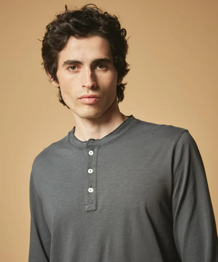 Men Hartford TShirts and Polos Thunder Cotton Henley TeeShirt